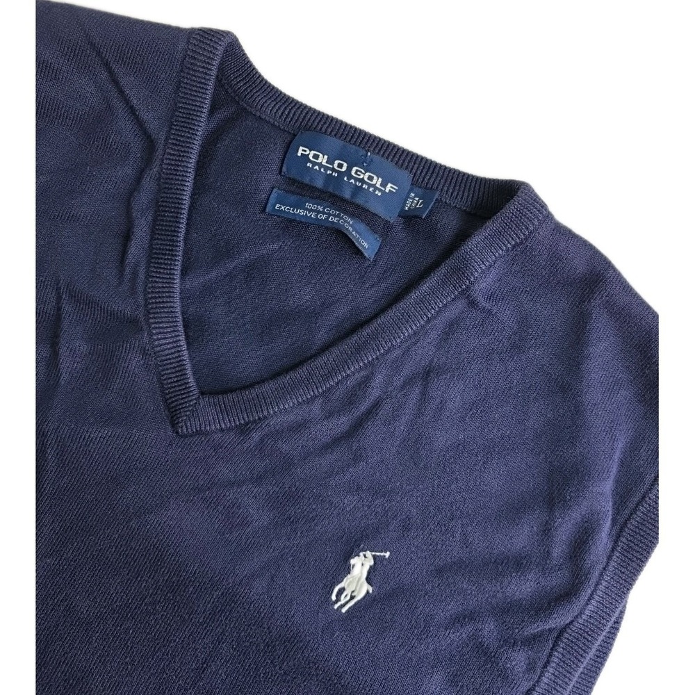 Polo Golf Ralph Lauren‎ V Neck Sweater Vest Men's L, 100% Cotton